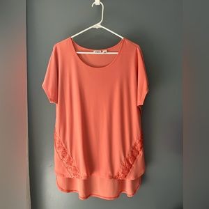 Summer woman blouse, peach color